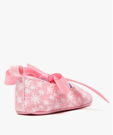 chaussons de naissance fille motifs et ruban - lulu castagnette rose chaussures de naissance8384501_4