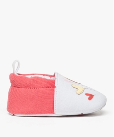 chaussons de naissance bicolores avec motifs fleurs blanc chaussures de naissance8384801_1