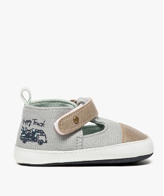 GEMO Chaussons de naissance bi-matières avec motif camion Beige