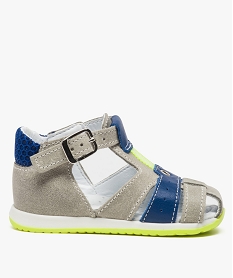 GEMO Chaussures de marche bébé garçon  fermées par boucle Gris