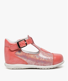 chaussures premiers pas fille a effet iridescent rouge8386301_1