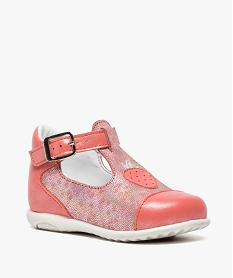 chaussures premiers pas fille a effet iridescent rouge8386301_2