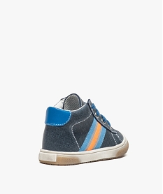 chaussures premiers pas pour bebe avec bandes colorees sur le cote gris8386501_4