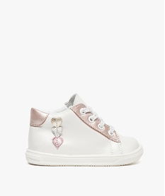 chaussures premiers pas bebe fille avec motifs coeurs blanc chaussures de parc8386601_1