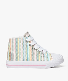 tennis fille montantes en toile rayures multicolores et dorees multicolore baskets et tennis8386701_1