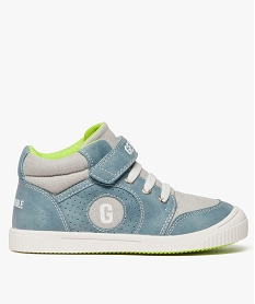 baskets montantes bebe coloris bicolores en toile et simili cuir - gepy bleu8388001_1