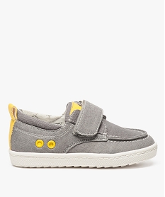 GEMO Tennis en toile pour bébé garçon façon chaussures bateau Gris