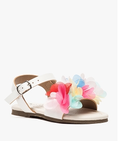 sandales bebe fille avec fleurs en tulle multicolores blanc8389301_2