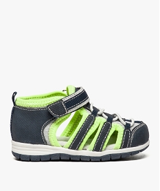 sandales bebe garcon a scratch et bout ferme avec detail fluo bleu8389401_1