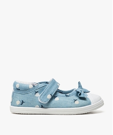 GEMO Tennis bébé fille en toile façon babies à scratch bleu chine