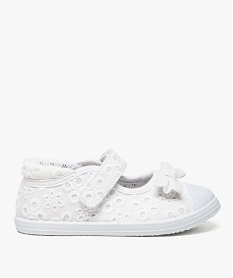GEMO Tennis bébé fille en toile façon babies à scratch blanc standard