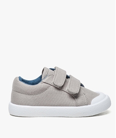 tennis en toile pour bebe garcon avec fermeture scratch gris baskets et tennis8391501_1