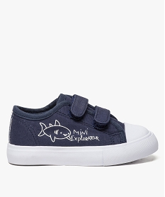 tennis bebe garcon en toile avec fermeture scratch bleu baskets et tennis8391601_1