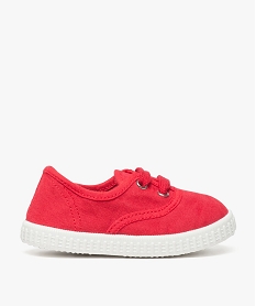 tennis bebe garcon a lacets en toile de coton bio rouge8392201_1