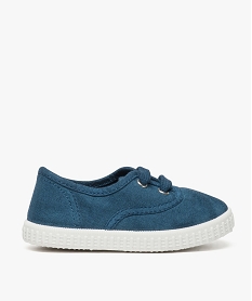 tennis bebe garcon a lacets en toile de coton bio bleu8392301_1