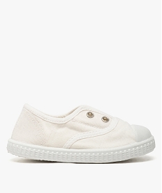 GEMO Tennis bébé fille à enfiler en toile de coton bio blanc standard