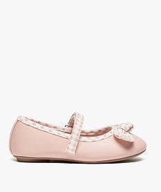 GEMO Ballerines avec noeud et bride de fermeture en tissu imprimé Rose