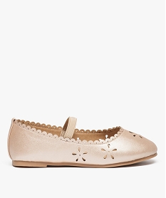 GEMO Ballerines filles irisées avec motifs fleuris perforés Beige