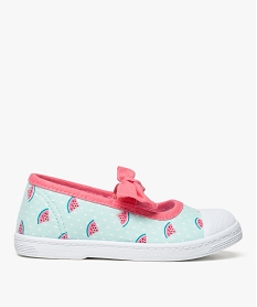 GEMO Tennis fille en toile à motifs pastèques avec noeud fantaisie Vert