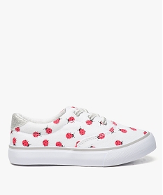 GEMO Tennis en toile fille avec motifs coccinelles Blanc