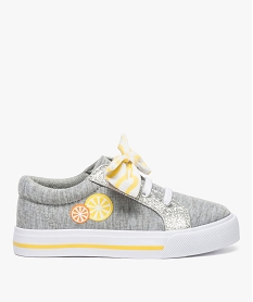 GEMO Tennis fille en toile avec paillettes et large noeud sur le dessus Gris