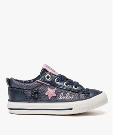 GEMO Baskets fille avec paillettes et étoiles - LuluCastagnette bleu standard