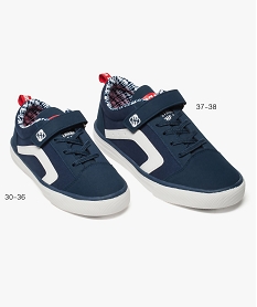 GEMO Baskets garçon look skateshoes multimatières - FREEGUN Bleu