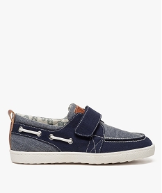 chaussures bateau garcon avec fermeture scratch bleu chaussures basses8407401_1