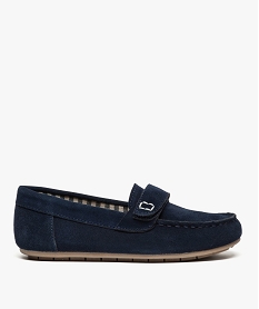 mocassins garcon avec fermeture scratch bleu chaussures basses8408101_1