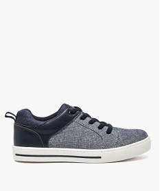 tennis garcon multimatieres a lacets elastiques bleu tennis en toile du 24 au 408408401_1