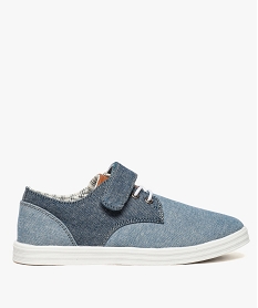 GEMO Derbies garçon en chambray bicolore Bleu