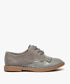 derbies fille multimatieres de textile avec patte mexicaine vernie gris8409301_1