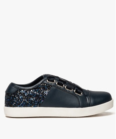 GEMO Baskets pailletées fille avec lacets rubans Bleu