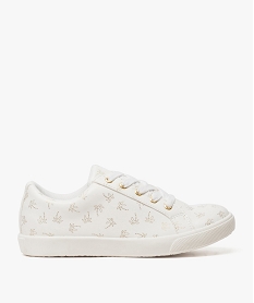 GEMO Baskets fille avec motifs palmiers scintillants Blanc