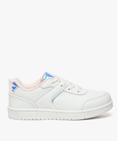 GEMO Baskets unies fille avec empiècements effet miroir blanc standard