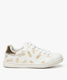 GEMO Baskets fille  avec motifs colorés Blanc