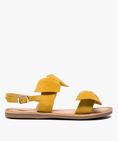 sandales fille velours avec noeuds sur le dessus jaune8412401_1