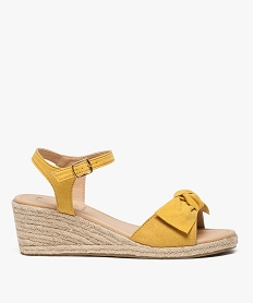 sandales filles en toile avec semelle compensee en corde jaune8412901_1