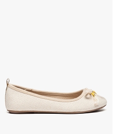 ballerines fille en toile pailletee avec noeud en corde beige ballerines8413401_1