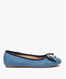 ballerines fille en denim avec noeud bicolore sur le dessus bleu8413701_1