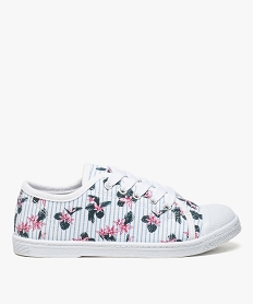 GEMO Tennis fille en toile rayée avec motifs fleuris Imprimé