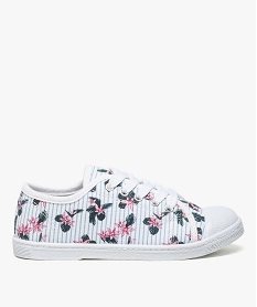 GEMO Tennis fille en toile rayée avec motifs fleuris Imprimé