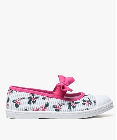 tennis fille en toile rayee et fleurie facon ballerines imprime tennis en toile8414401_1