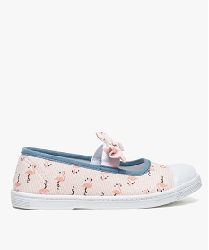 GEMO Tennis fille en toile façon ballerines avec motif flamants et nœud Imprimé
