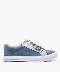 GEMO Tennis fille en denim avec patte réversible forme coquillage Bleu