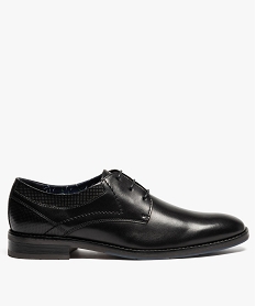 derbies homme dessus cuir avec bout carre et perforations noir8416801_1