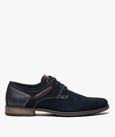 derbies pour homme avec empiecements surpiques bleu8417301_1