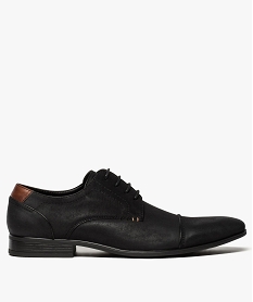 derbies homme en simili cuir avec empiecement sur le bout du pied noir chaussures de ville8417601_1