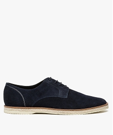 derbies homme dessus cuir et semelle ornee de corde bleu8419801_1