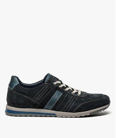 tennis homme avec dessus cuir velours et surpiqures bleu baskets et tennis8421601_1